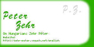 peter zehr business card